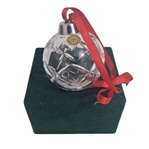 Vintage Christmas Ornament Lead Crystal 24% Hand Cut Czech Republic Box Clear